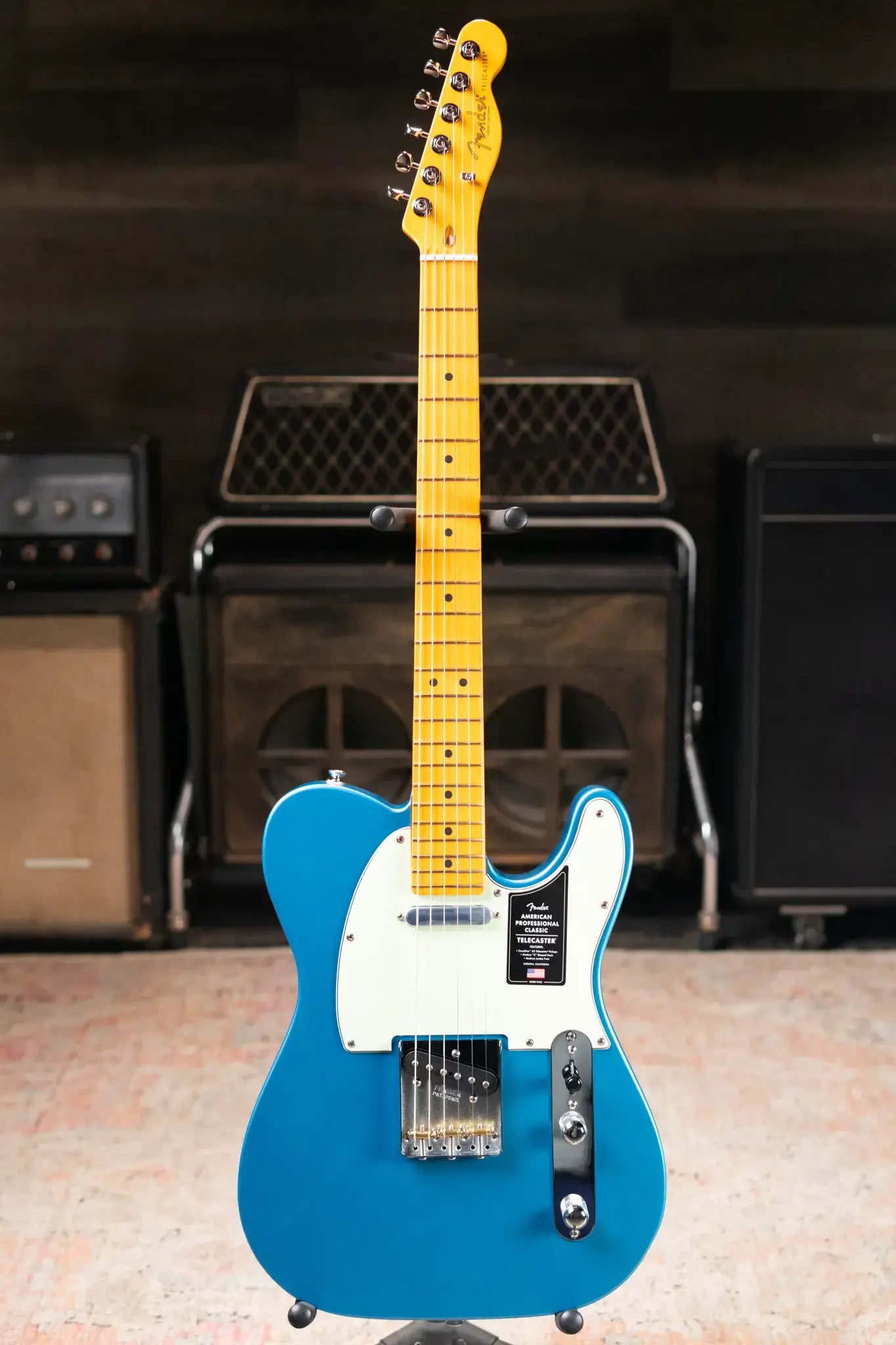 Fender American Professional Classic Telecaster Electric Guitar - Faded Lake Placid Blue with Gig Bag