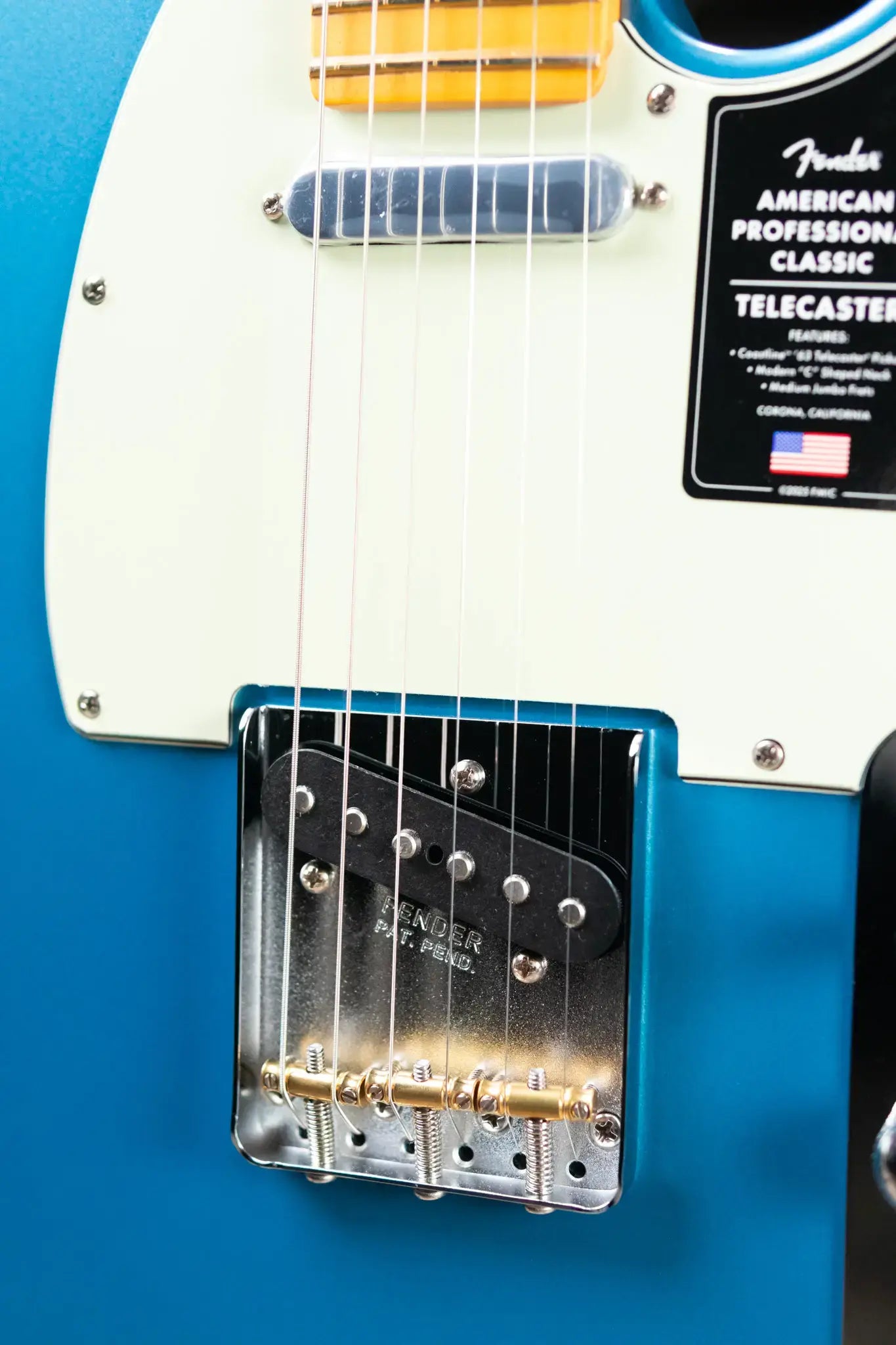 Fender American Professional Classic Telecaster Electric Guitar - Faded Lake Placid Blue with Gig Bag