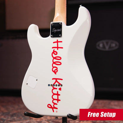 Squier Fender X Hello Kitty White Stratocaster with Gig Bag