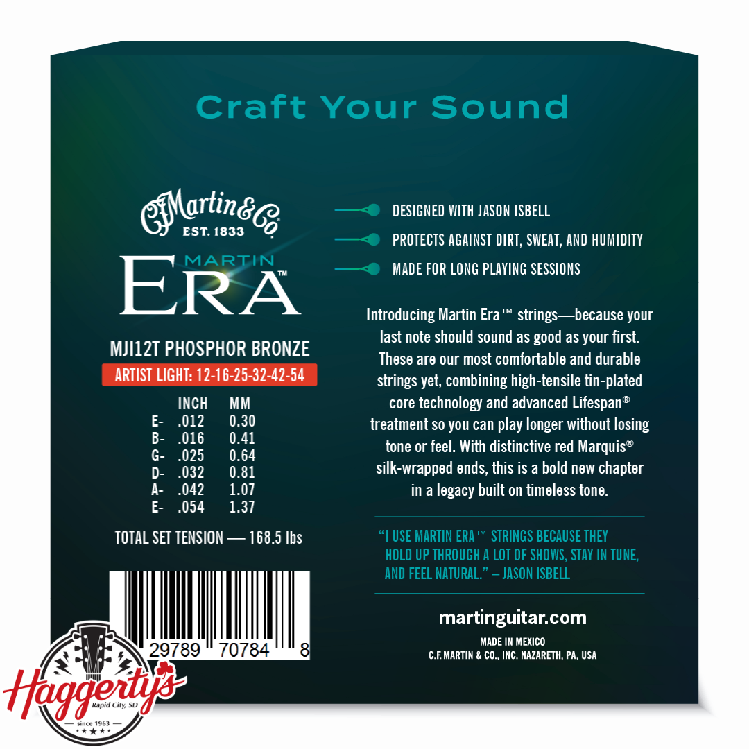 Martin Era MJI12T Jason Isbell Premium Treated Guitar Strings - Artist Light 12-54