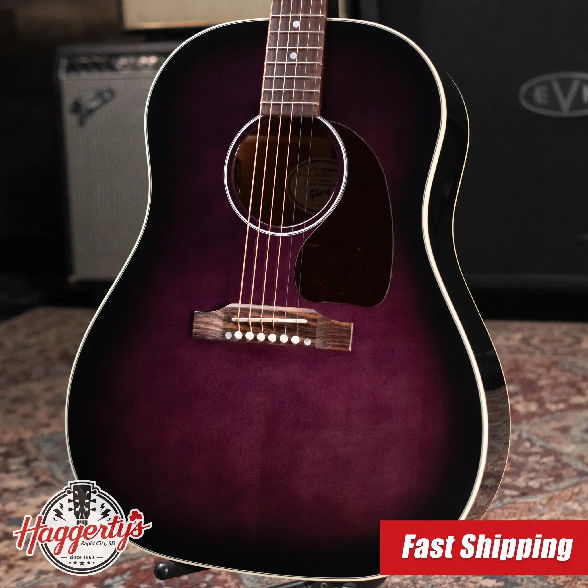 Gibson J-45 Standard Dreadnought Acoustic/Electric Guitar - Purple Burst with Hardshell Case