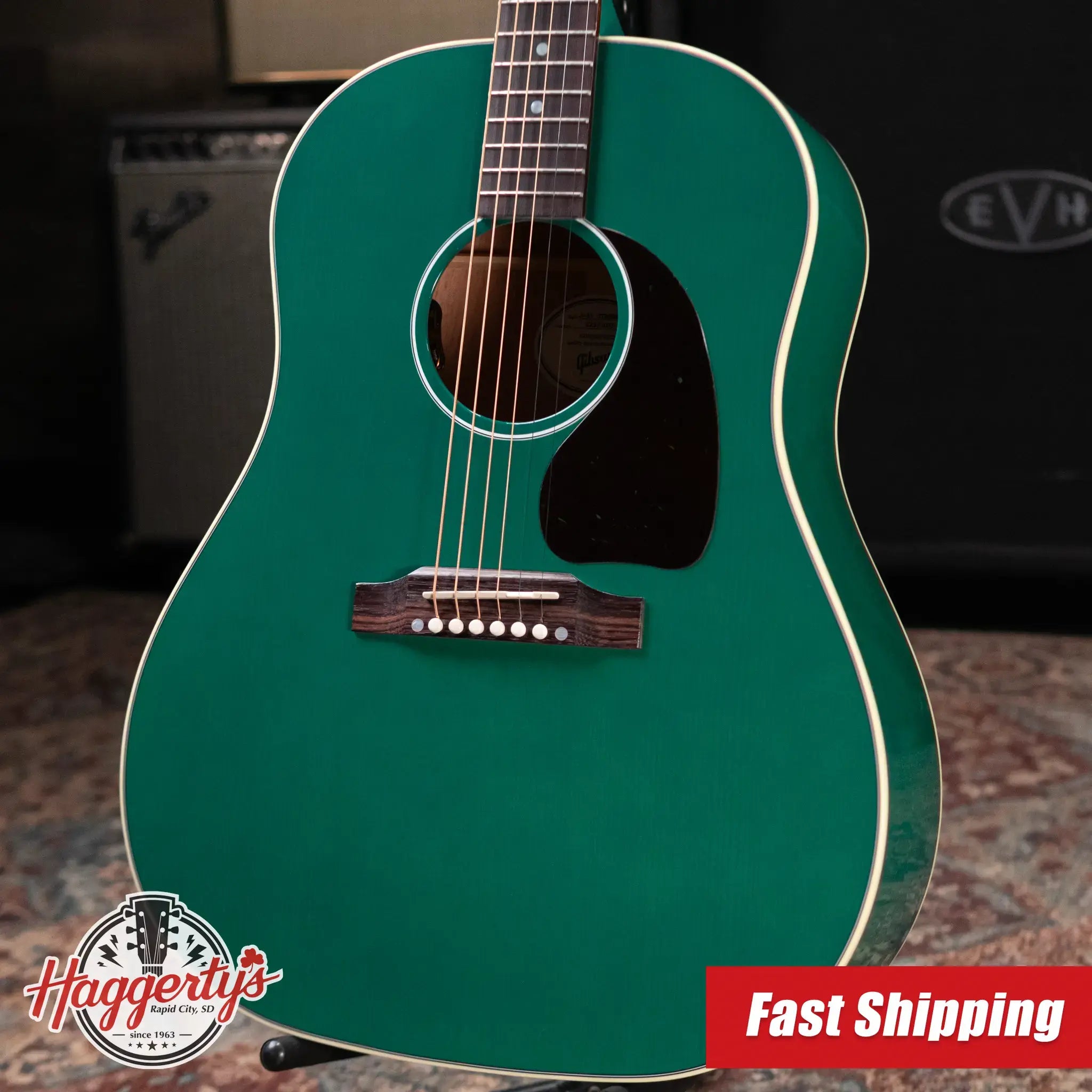 Gibson J-45 Standard Dreadnought Acoustic/Electric Guitar - Translucent Teal with Hardshell Case