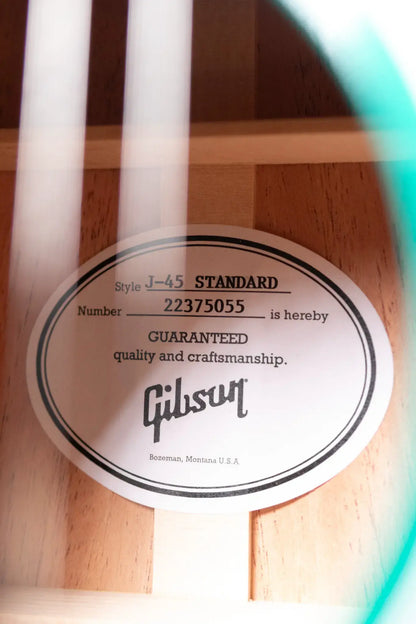 Gibson J-45 Standard Dreadnought Acoustic/Electric Guitar - Translucent Teal with Hardshell Case
