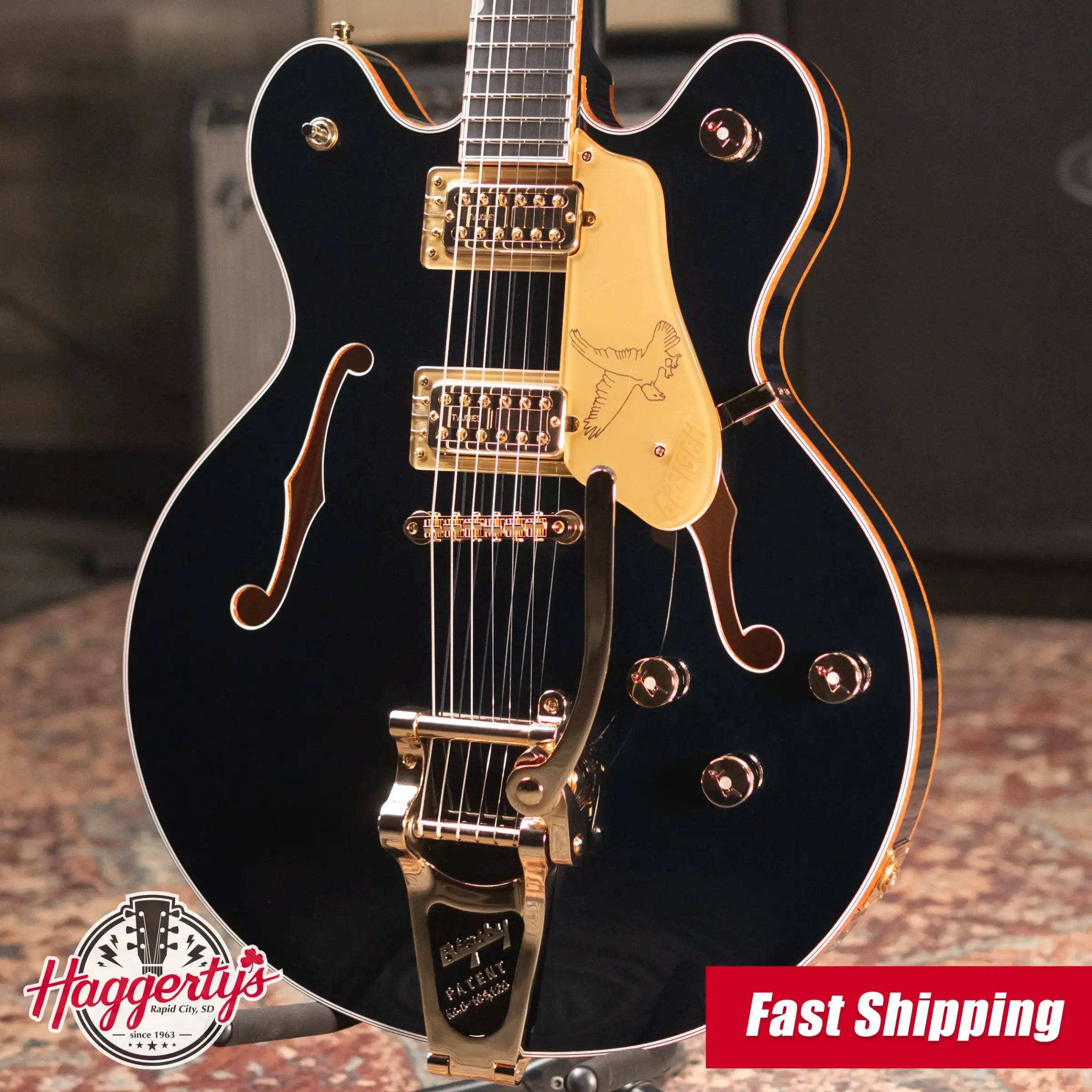 Gretsch Falcon Center Block LTD Electric Guitar with String-Thru Bigsby - Midnight Sapphire with Hardshell Case