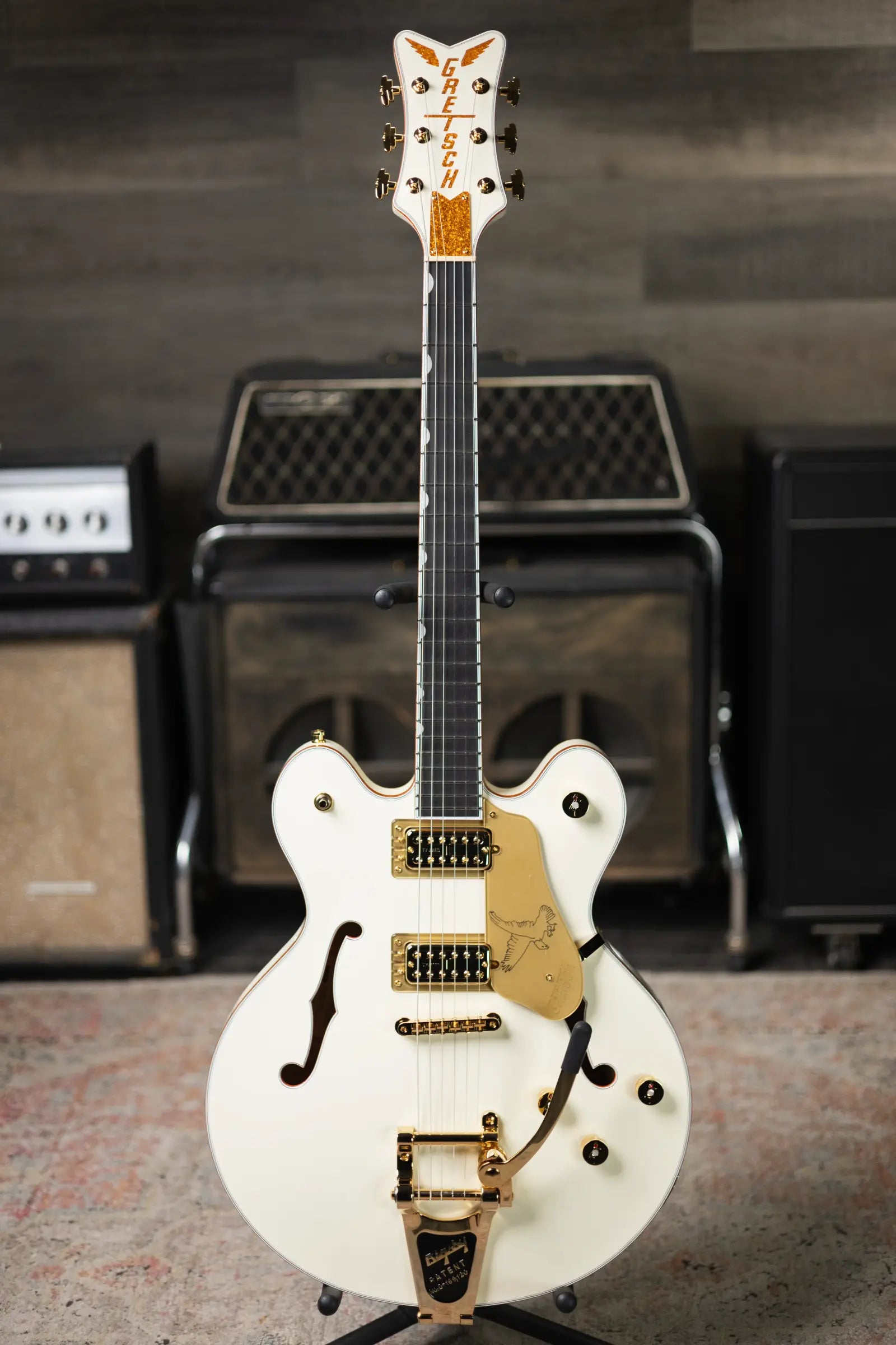 Gretsch Falcon Center Block LTD with String-Thru Bigsby Electric Guitar - Vintage White with Hardshell Case