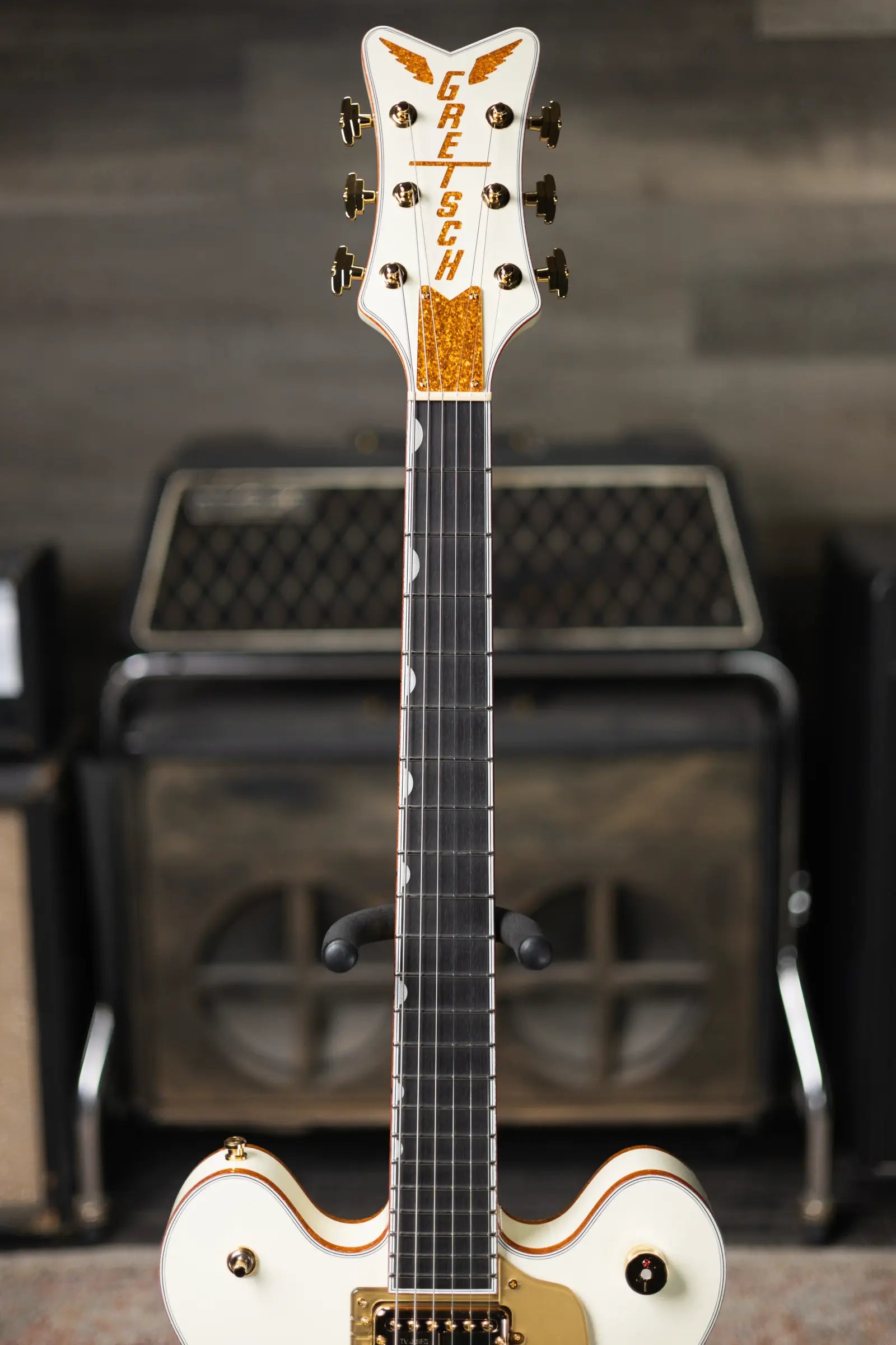 Gretsch Falcon Center Block LTD with String-Thru Bigsby Electric Guitar - Vintage White with Hardshell Case