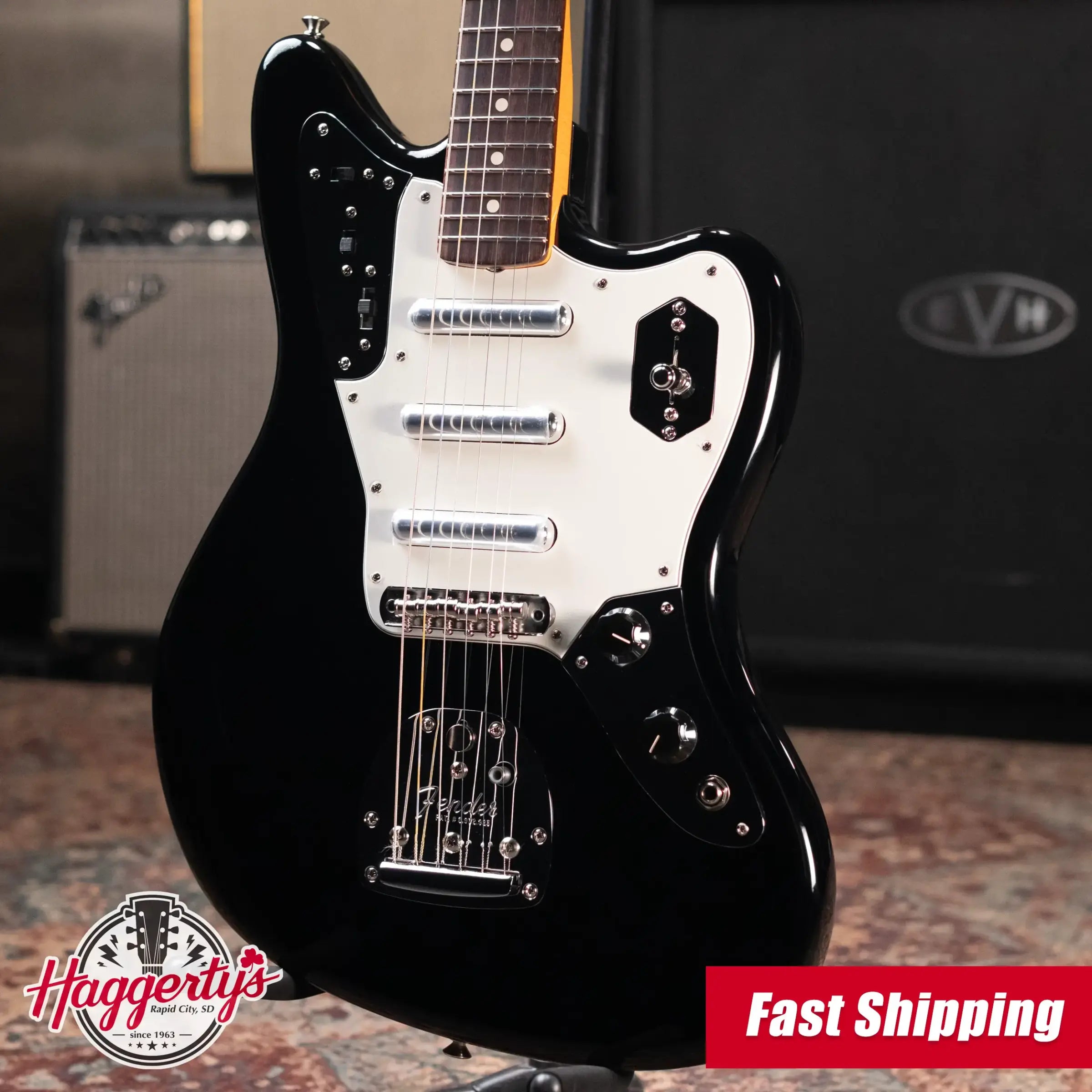 Fender Limited Edition Johnny Marr Signature Special Jaguar Electric Guitar - Black with Hardshell Case