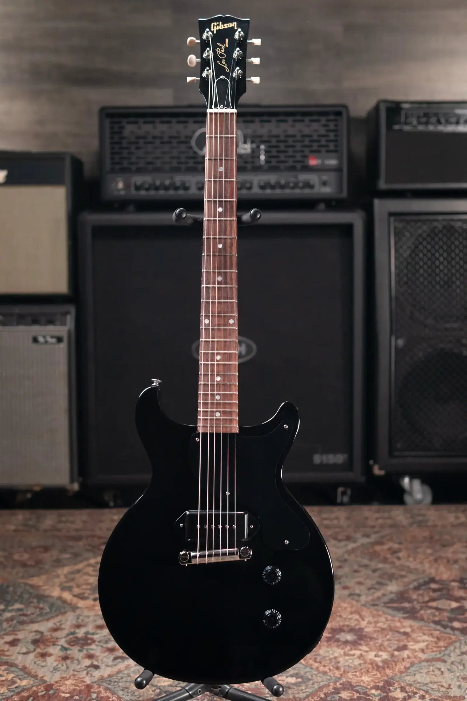 Gibson Les Paul Junior Double Cut Electric Guitar - Ebony with Hardshell Case