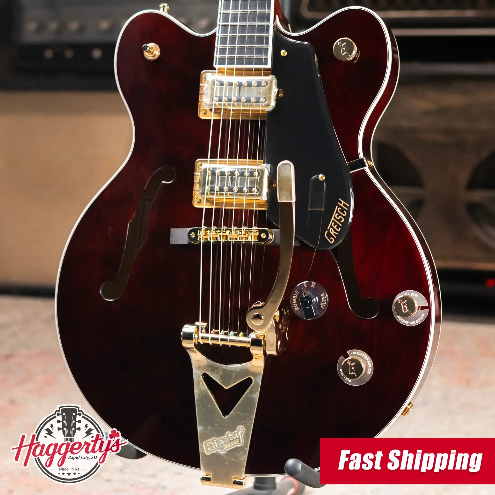 Gretsch Limited Edition Abbey Road Studiomatic Hollow Body with Bigsby Electric Guitar - Classic Walnut Stain with Hardshell Case