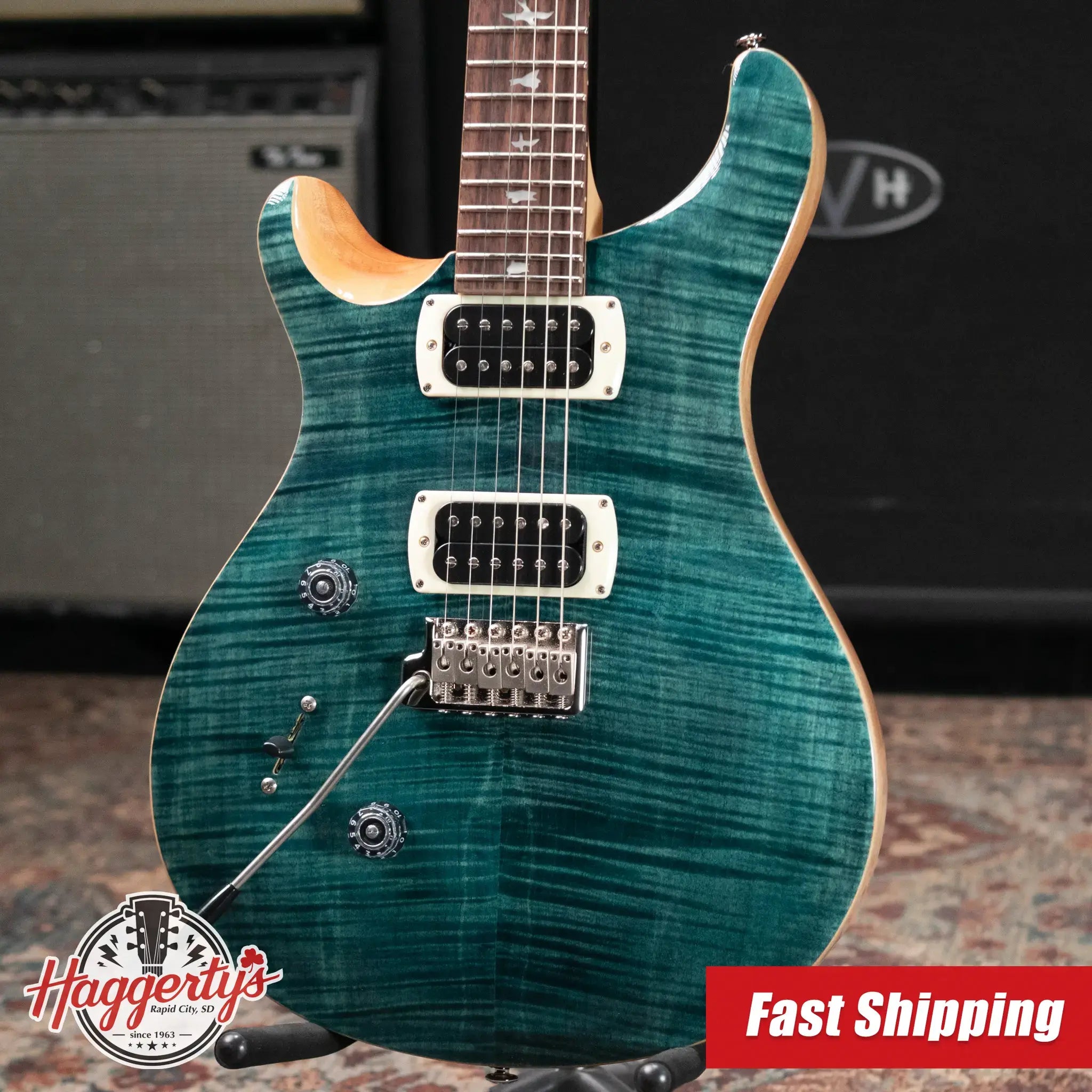 PRS SE Custom 24 Left-Handed Electric Guitar - Slate Blue with Gig Bag