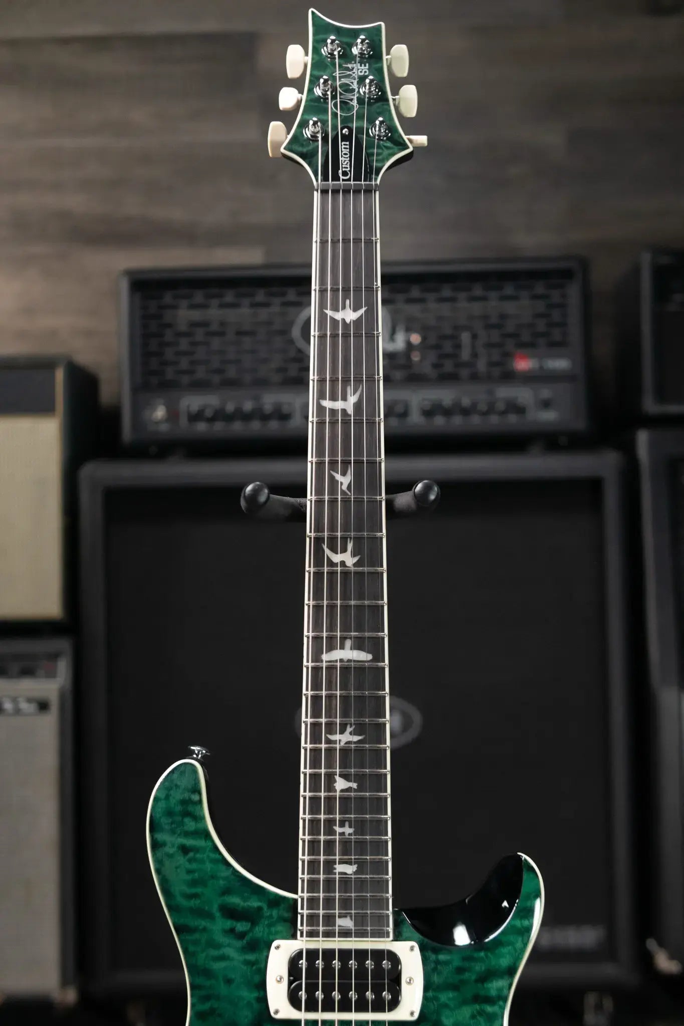 PRS SE Custom 24 Quilt Package Electric Guitar - Teal Black with Gig Bag