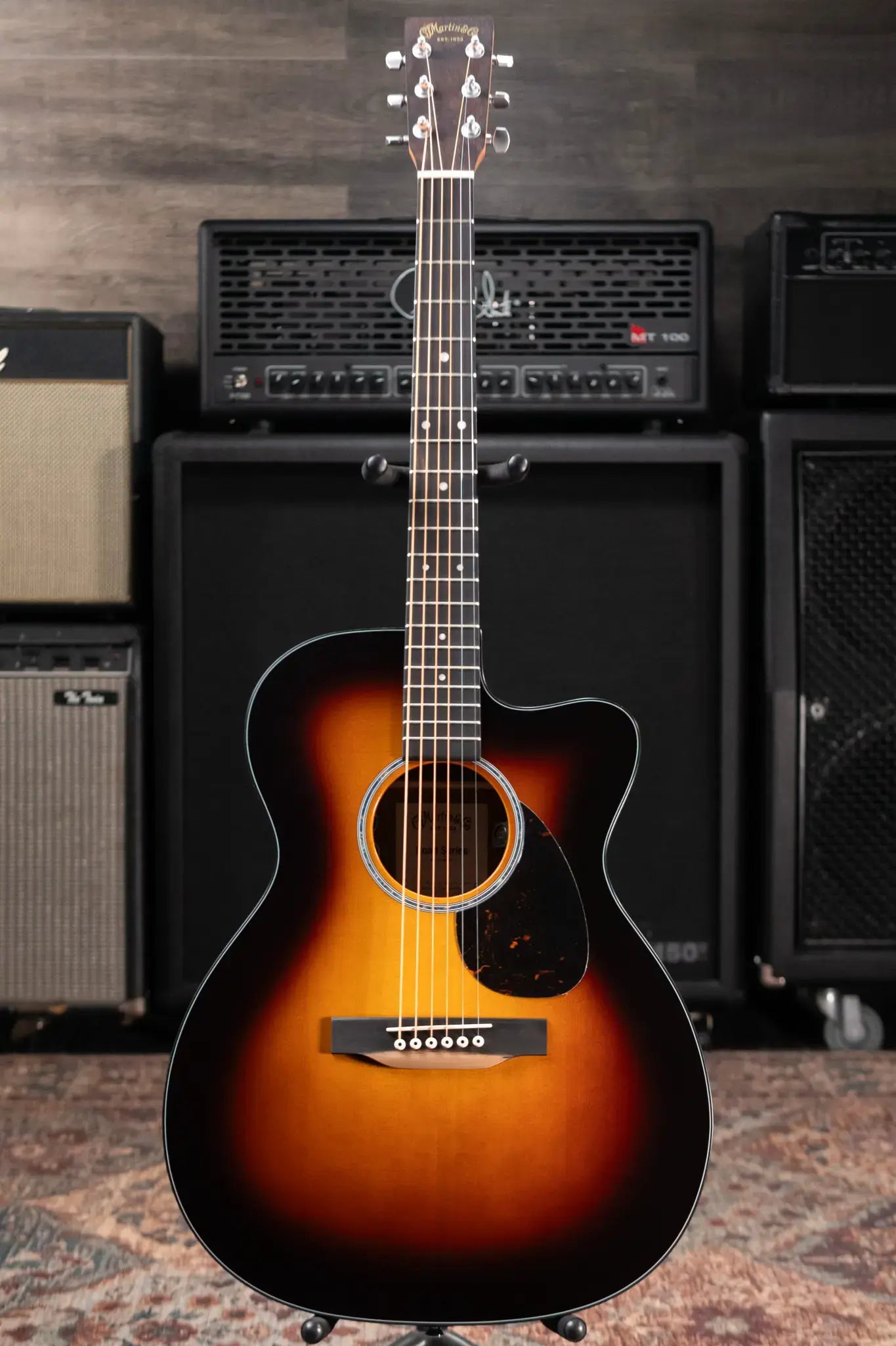 Martin OMC-10E Modern Acoustic/Electric Guitar - 1935 Sunburst with Gig Bag