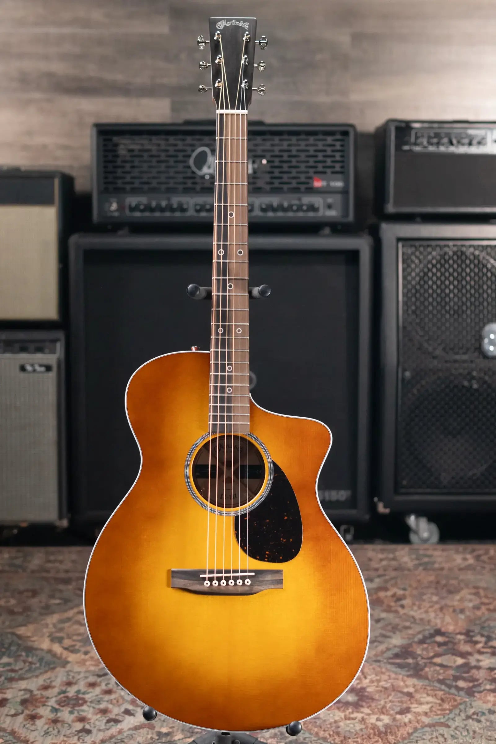 Martin SC-13E Modern Mezcal Burst Acoustic/Electric Guitar - Spruce Burst/Koa with Gig Bag