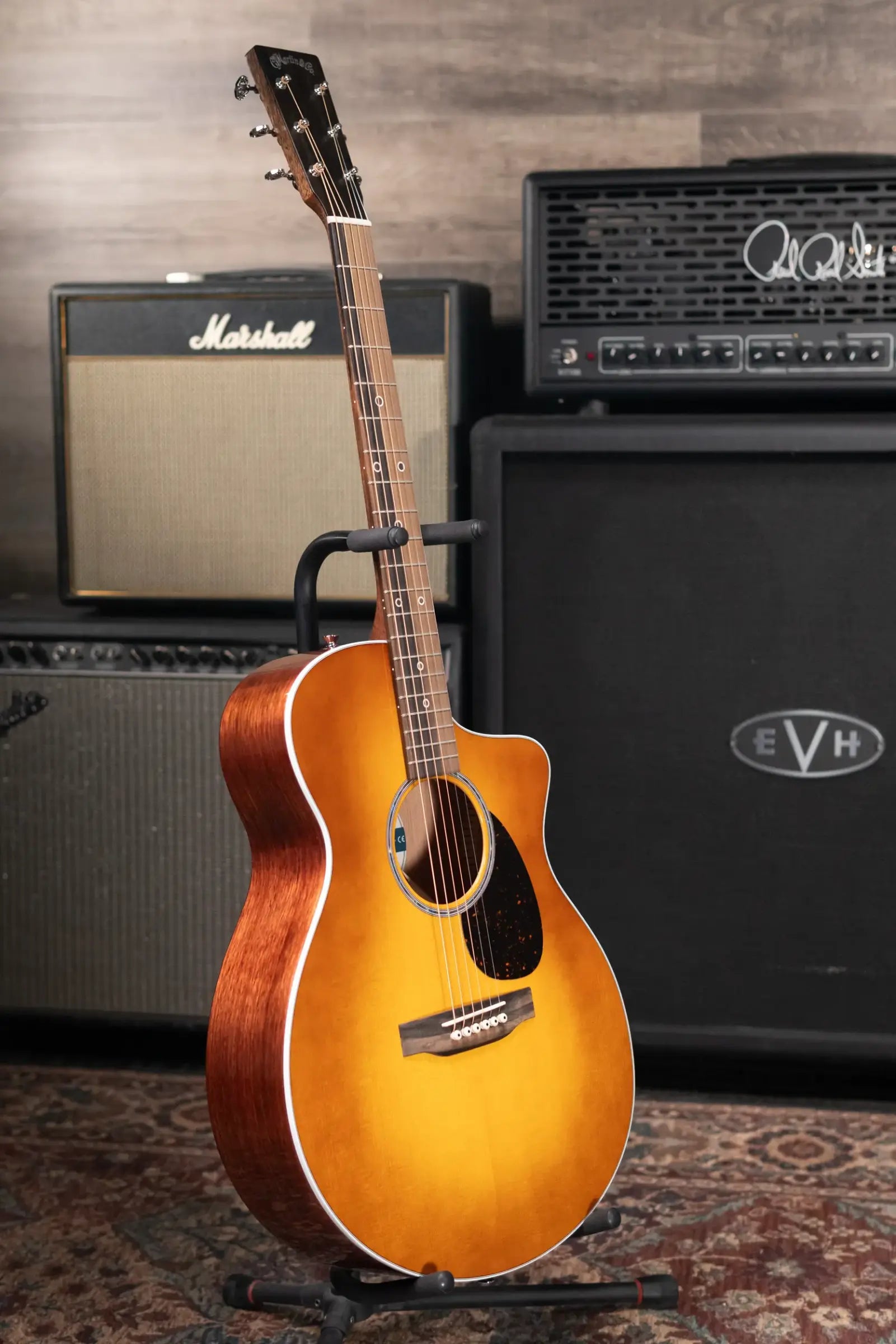 Martin SC-13E Modern Mezcal Burst Acoustic/Electric Guitar - Spruce Burst/Koa with Gig Bag