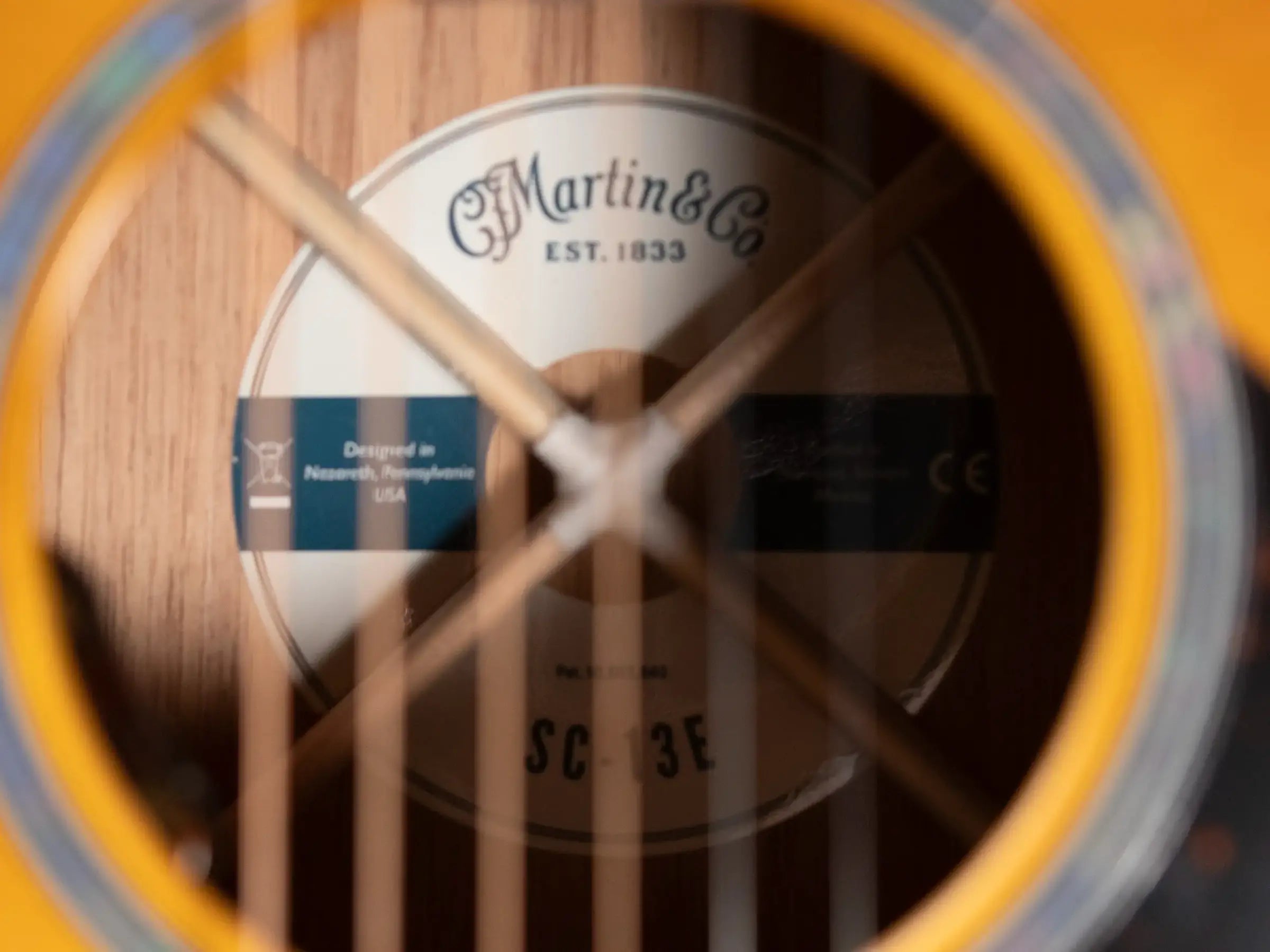 Martin SC-13E Modern Mezcal Burst Acoustic/Electric Guitar - Spruce Burst/Koa with Gig Bag