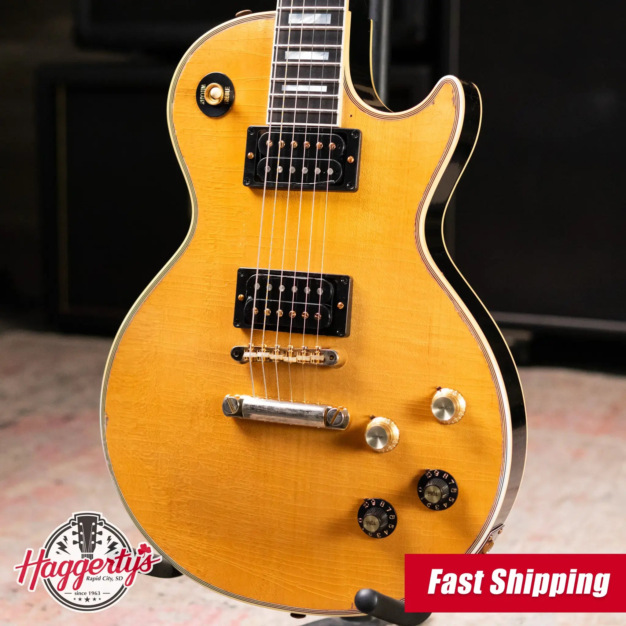 Gibson Custom Shop 1968 Les Paul Custom Mick Ronson Signature Murphy Lab Light Aged Electric Guitar - Antique Natural with Hardshell Case