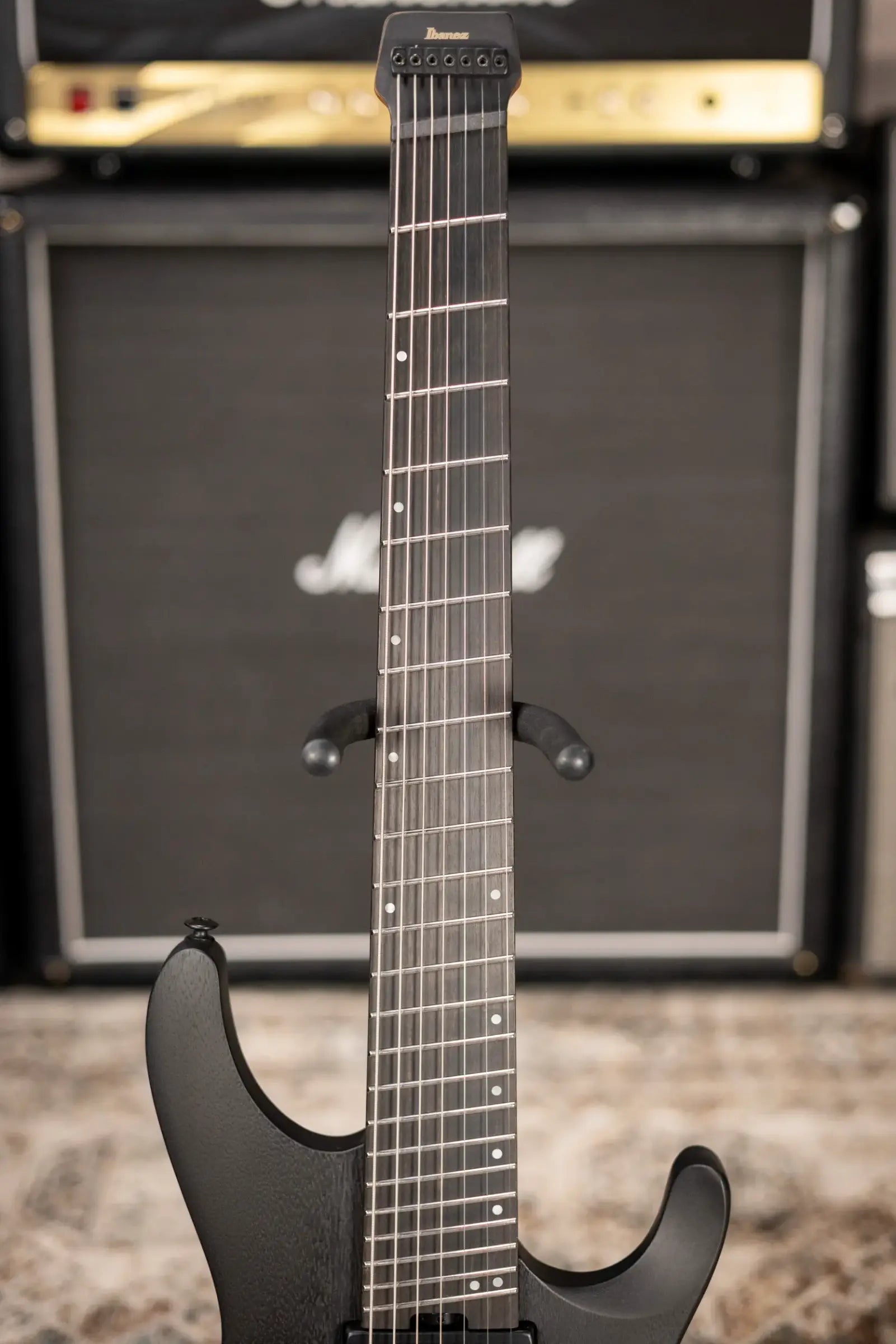 Ibanez QX527B 7-String Headless Electric Guitar - Weathered Black with Gig Bag
