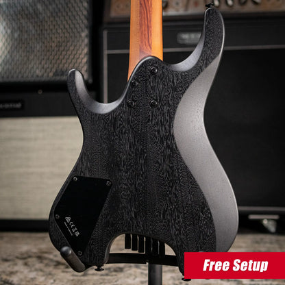 Ibanez QX52B Headless Electric Guitar - Weathered Black with Gig Bag