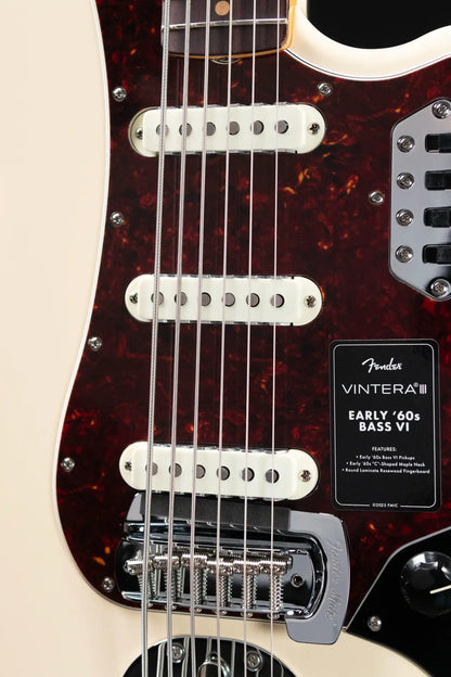 Fender Vintera III Early '60s Bass VI - Olympic White with Gig Bag