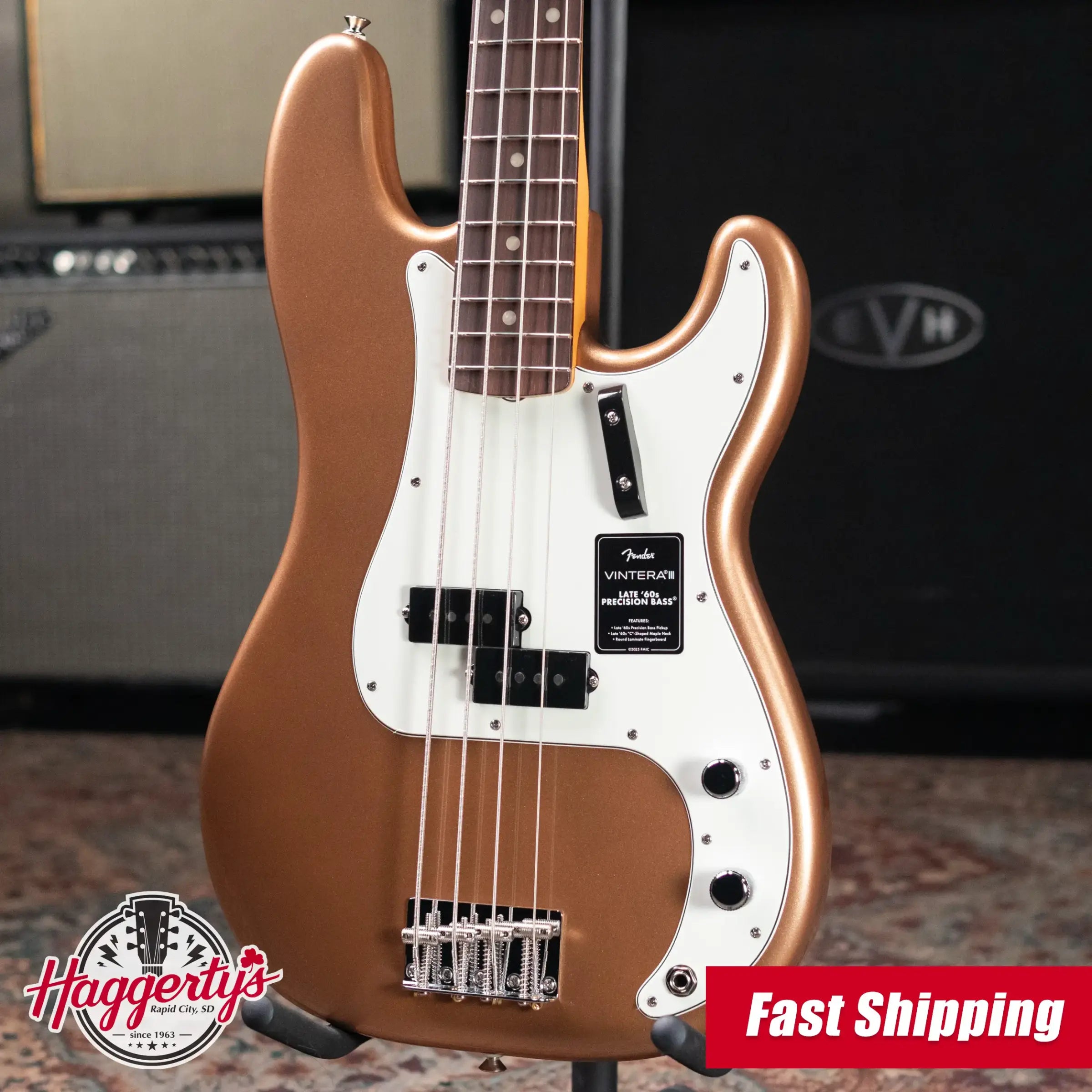 Fender Vintera III Late '60s Precision Bass - Firemist Gold with Gig Bag