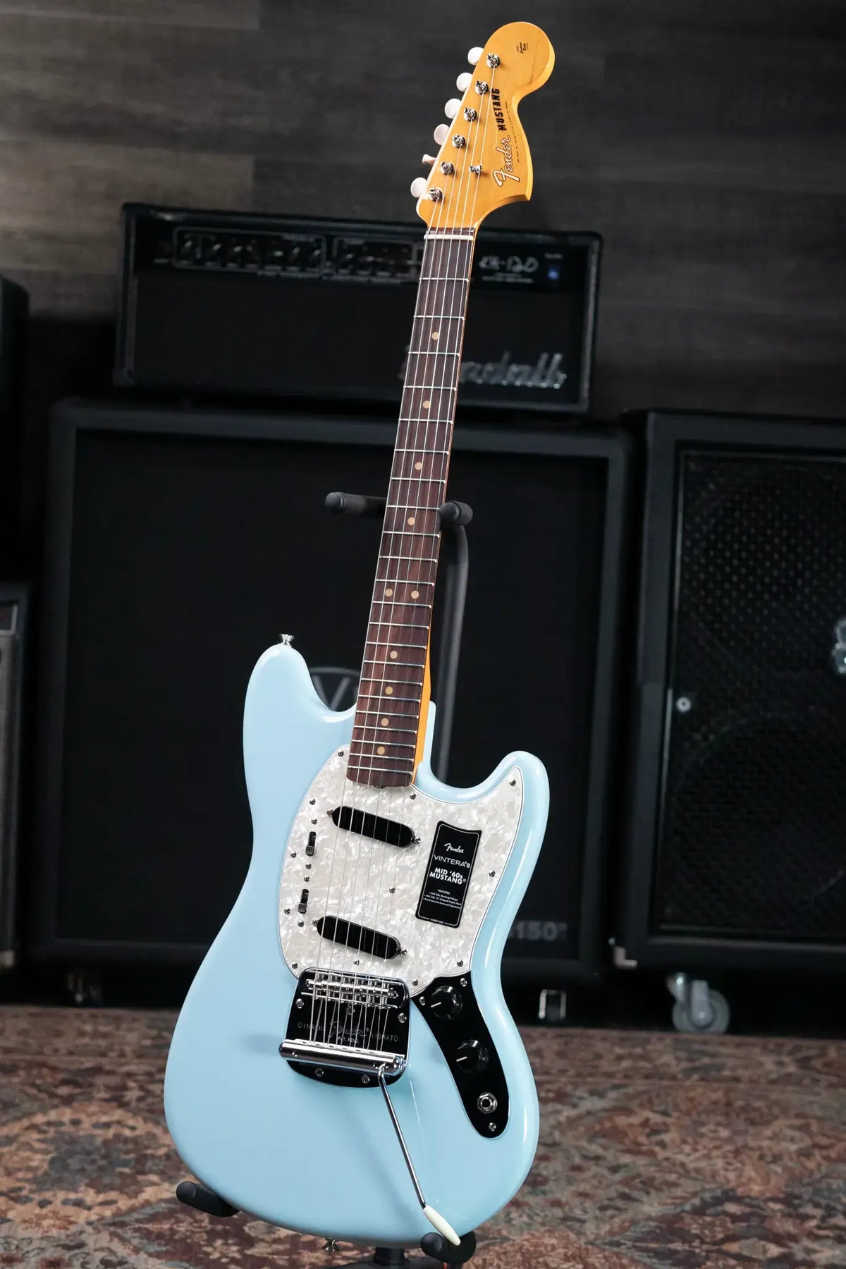 Fender Vintera III Mid '60s Mustang Electric Guitar - Sonic Blue with Gig Bag