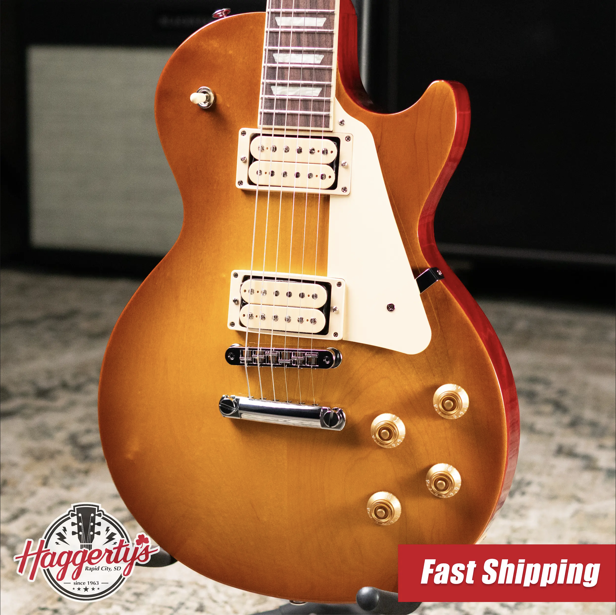 Gibson Les Paul Studio Double Trouble Electric Guitar - Dirty Lemon Burst/Cherry Back with Gig Bag