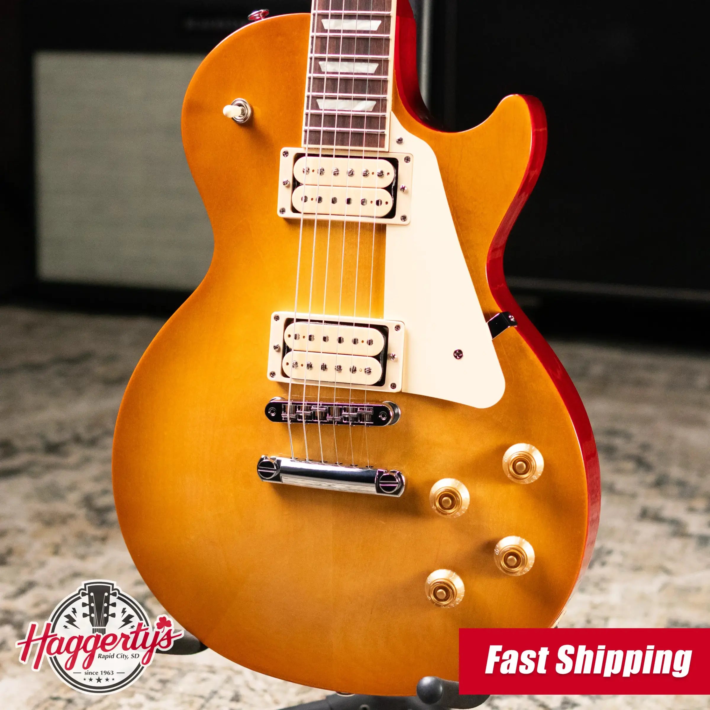 Gibson Les Paul Studio Double Trouble Electric Guitar - Dirty Lemon Burst/Cherry Back with Gig Bag