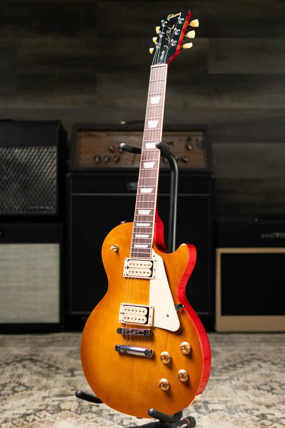 Gibson Les Paul Studio Double Trouble Electric Guitar - Dirty Lemon Burst/Cherry Back with Gig Bag