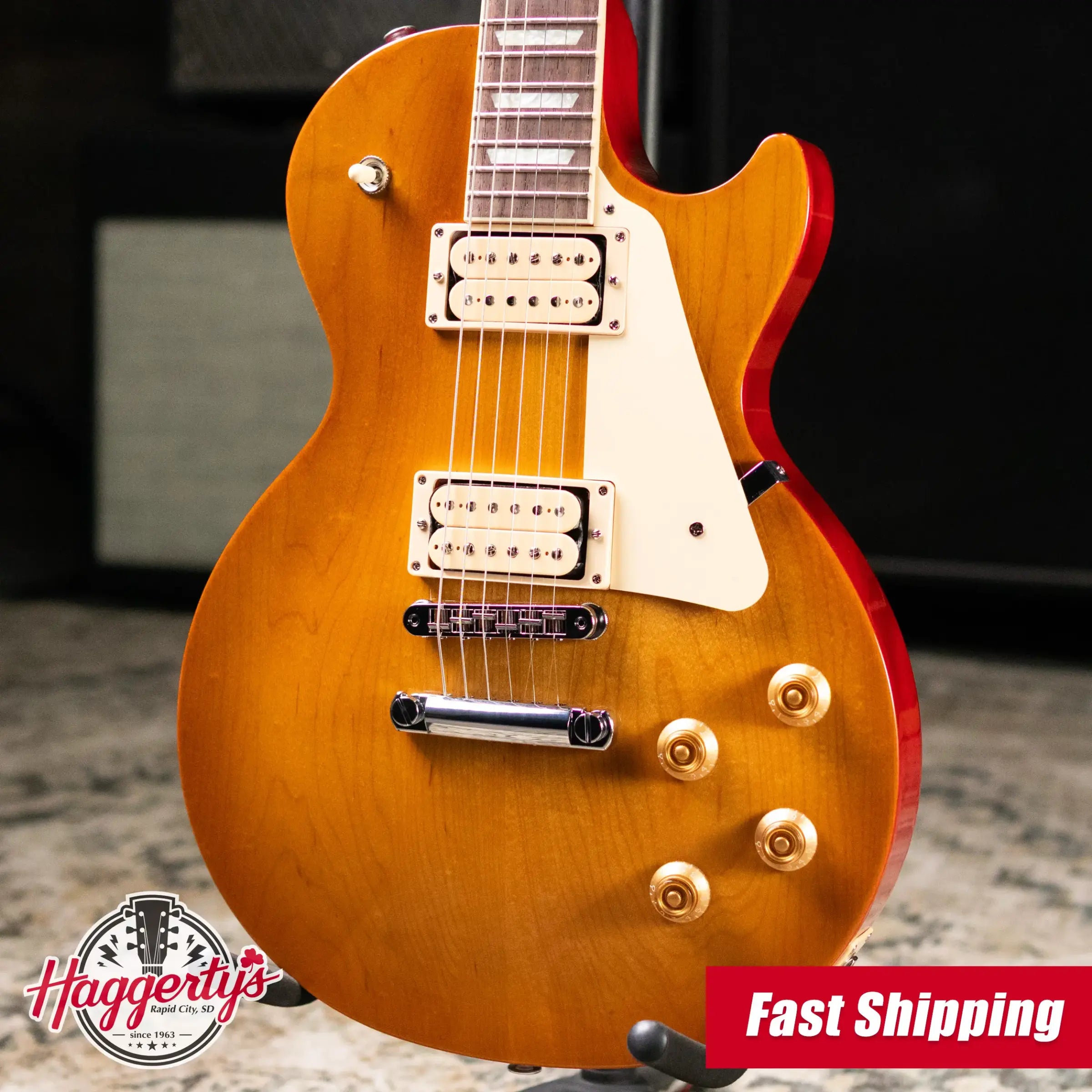 Gibson Les Paul Studio Double Trouble Electric Guitar - Dirty Lemon Burst/Cherry Back with Gig Bag