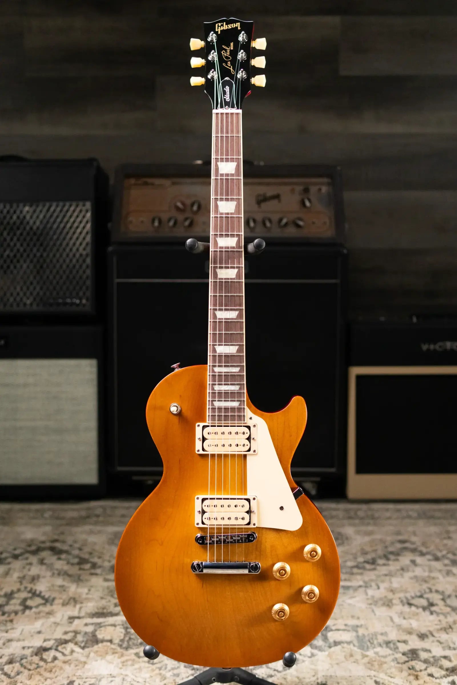 Gibson Les Paul Studio Double Trouble Electric Guitar - Dirty Lemon Burst/Cherry Back with Gig Bag