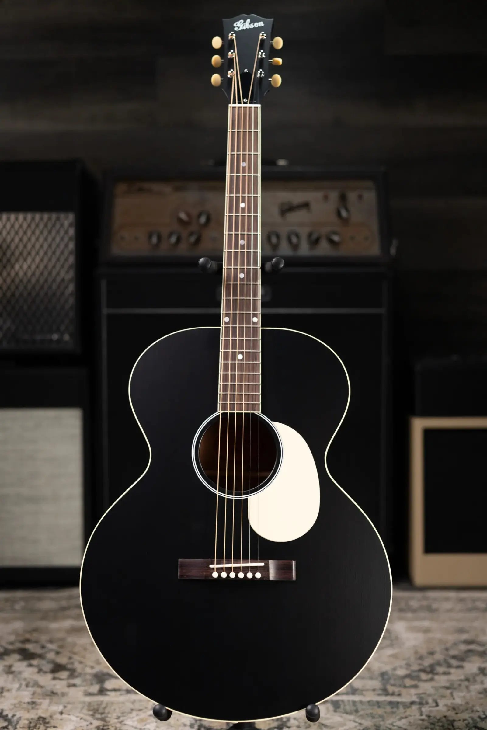 Gibson Century Collection J-185 12-Fret Acoustic Guitar - Ebony with Hardshell Case