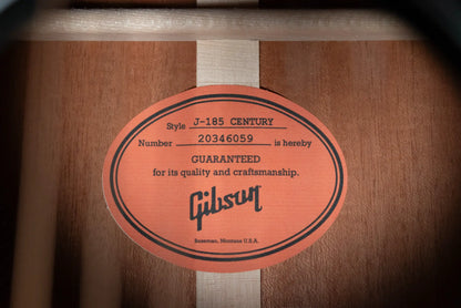 Gibson Century Collection J-185 12 Fret Acoustic Guitar - Vintage Sunburst with Hardshell Case