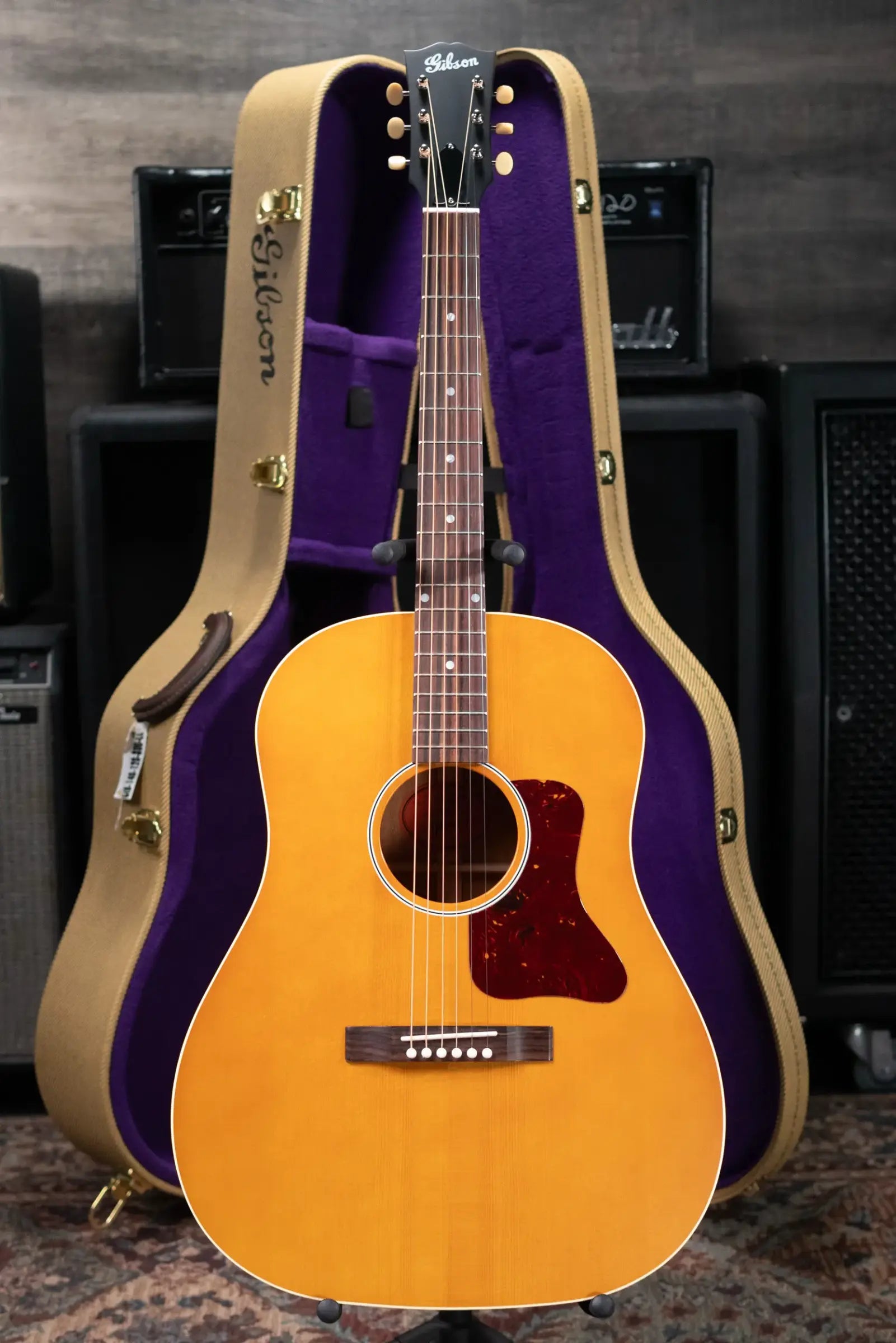 Gibson Century Collection J-45 12-Fret Acoustic Guitar - Vintage Amber with Hardshell Case