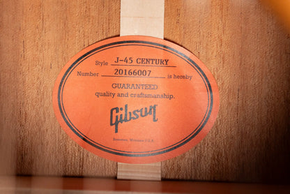 Gibson Century Collection J-45 12-Fret Acoustic Guitar - Vintage Amber with Hardshell Case