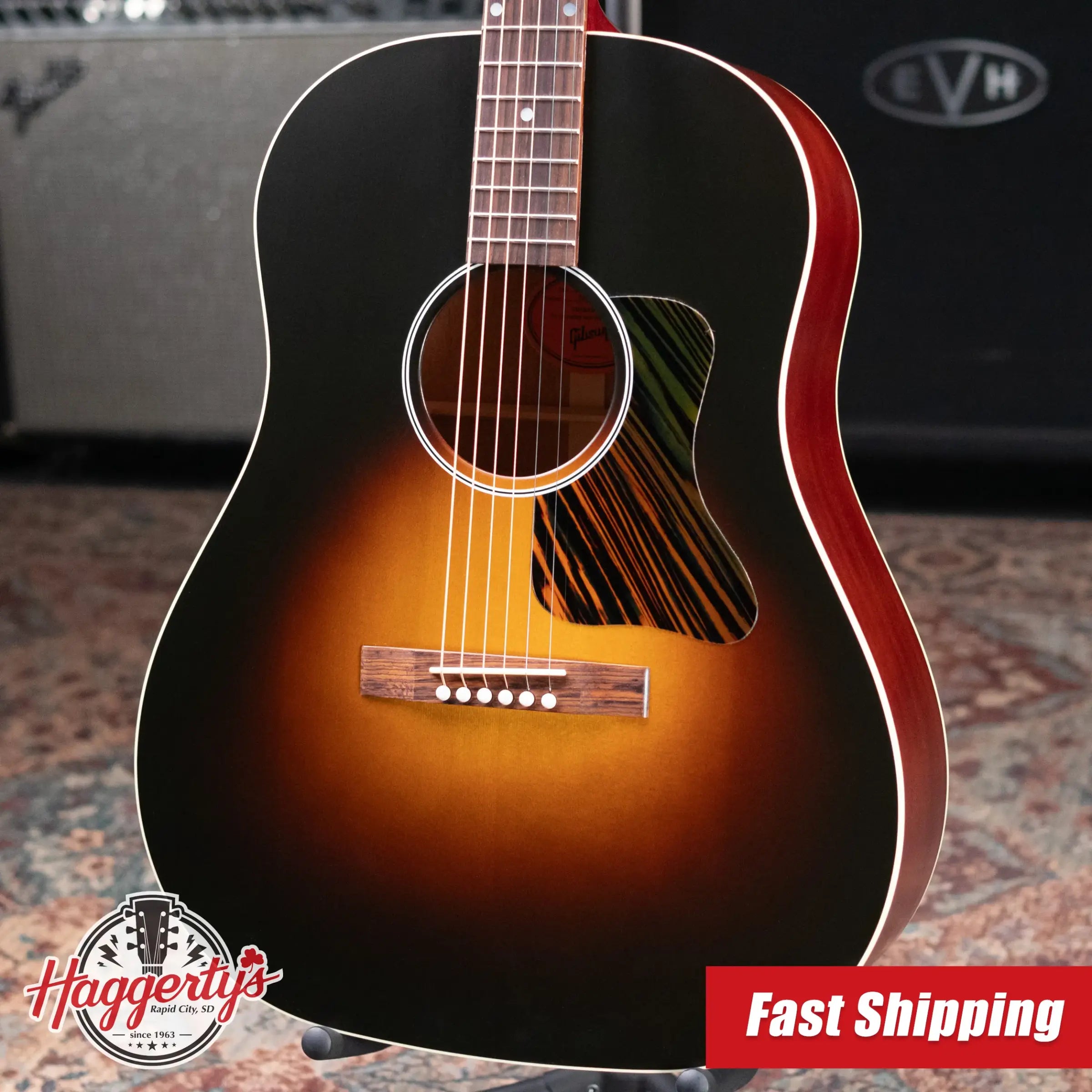 Gibson Century Collection J-45 12-Fret Acoustic Guitar Vintage Sunburst with Hardshell Case - B-Stock