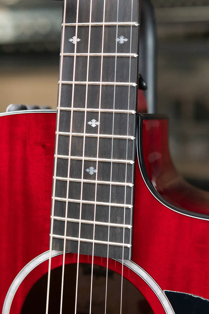 Taylor 224ce Plus Special Edition Grand Auditorium Acoustic/Electric Guitar - Trans Red Top with Aerocase