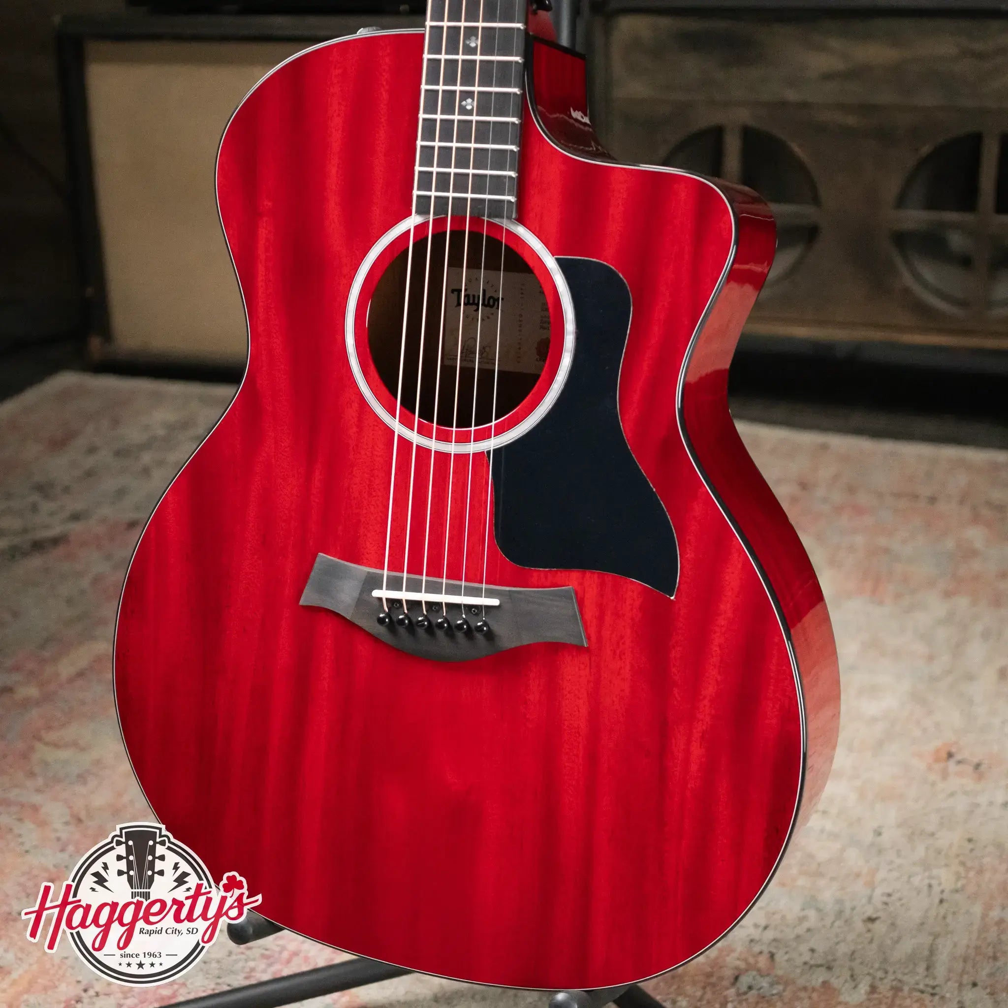 Taylor 224ce Plus Special Edition Grand Auditorium Acoustic/Electric Guitar - Trans Red Top with Aerocase