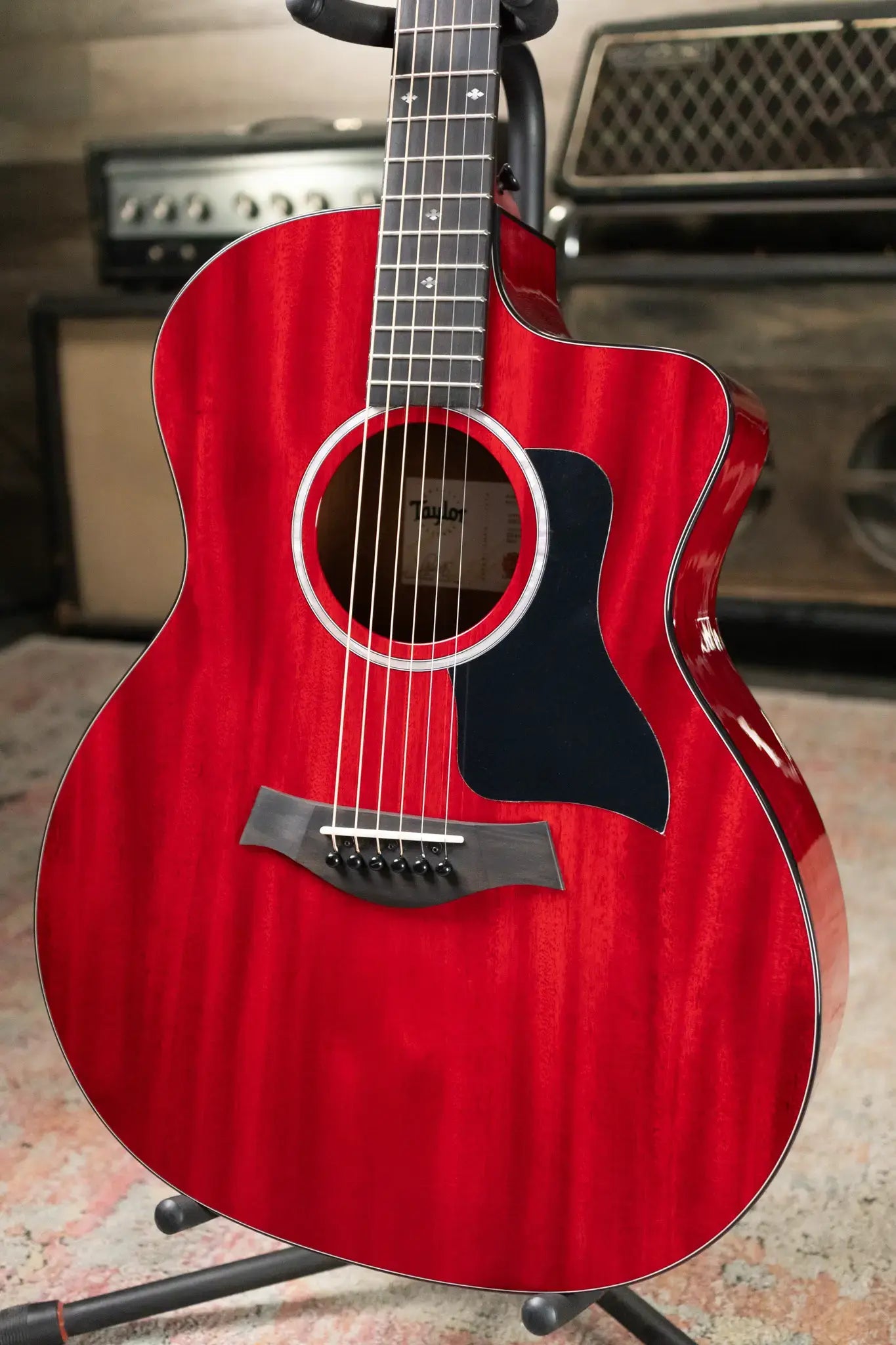 Taylor 224ce Plus Special Edition Grand Auditorium Acoustic/Electric Guitar - Trans Red Top with Aerocase