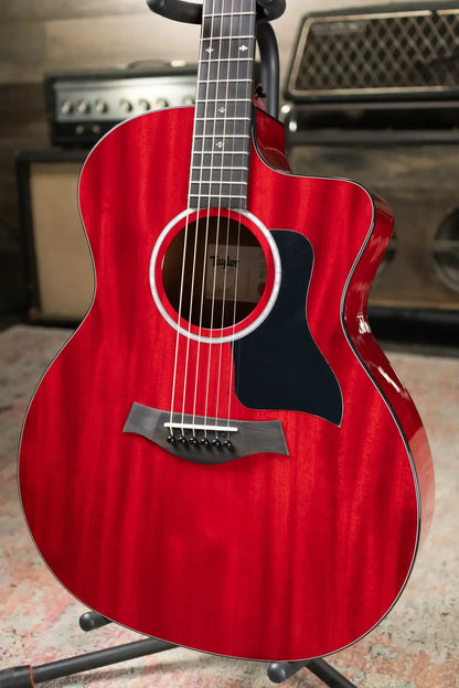Taylor 224ce Plus Special Edition Grand Auditorium Acoustic/Electric Guitar - Trans Red Top with Aerocase