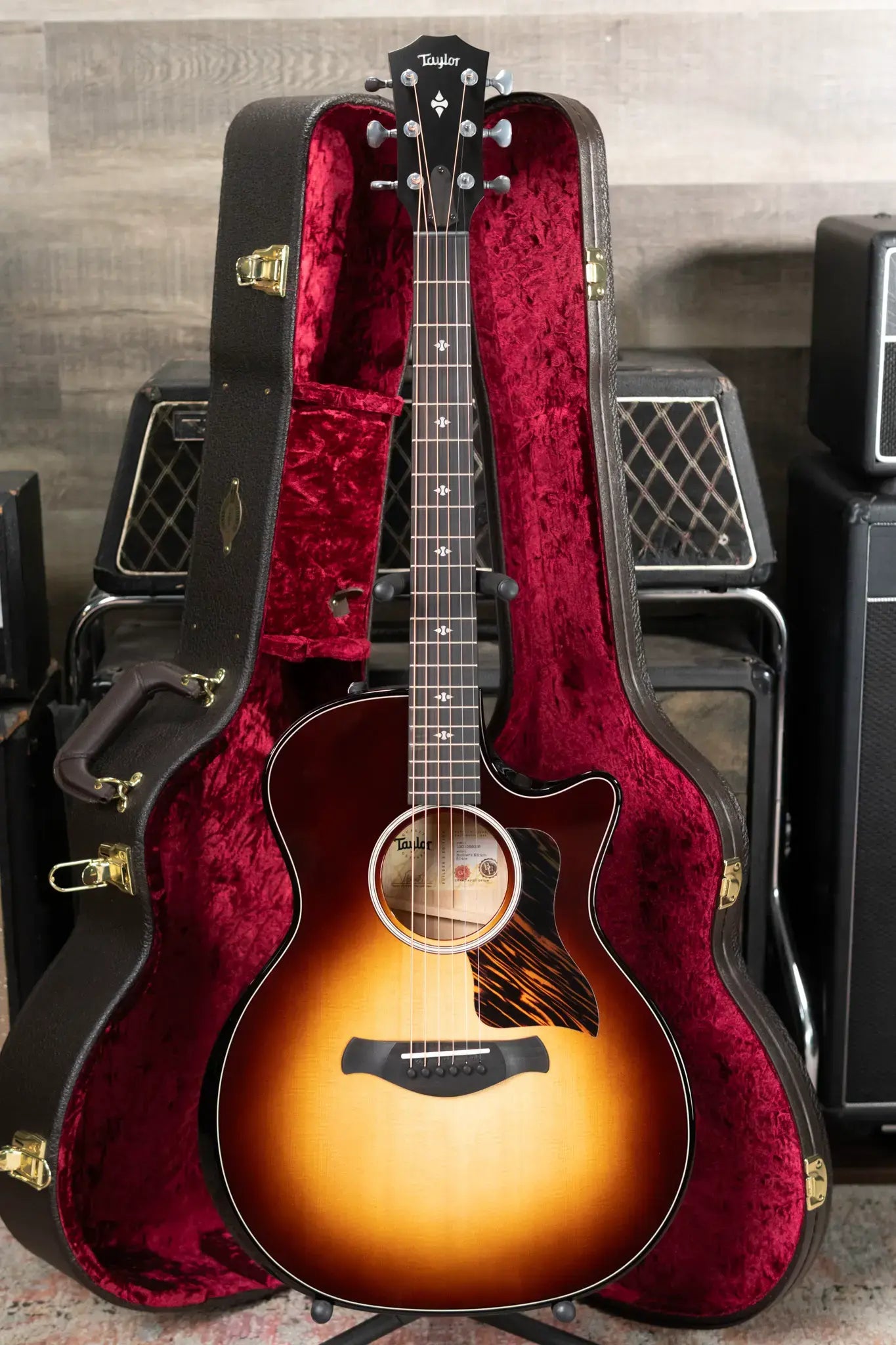Taylor Builder's Edition 514ce Grand Auditorium Acoustic/Electric Guitar - Kona Burst Top with Hardshell Case - Floor Model