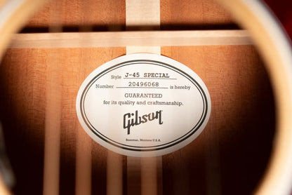 Gibson J-45 Special Dreadnought Acoustic Guitar - Natural Satin with Gig Bag