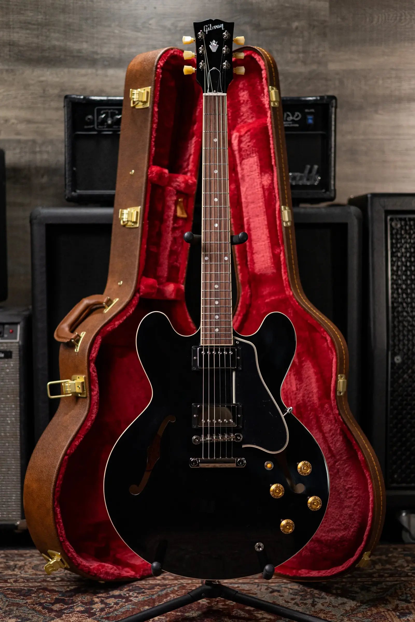 Gibson ES-335 50s Semi-Hollow Electric Guitar with Hard Shell Case - Ebony