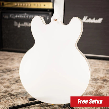 Epiphone IGC Alex Lifeson Signature 1976 ES-355 Reissue Semi-Hollow Electric Guitar - Alpine White with Hardshell Case