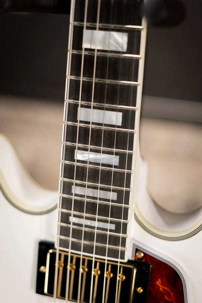 Epiphone IGC Alex Lifeson Signature 1976 ES-355 Reissue Semi-Hollow Electric Guitar - Alpine White with Hardshell Case