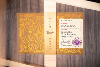 Taylor Gold Label 717e Grand Pacific Acoustic/Electric Guitar - Blacktop with Hardshell Case