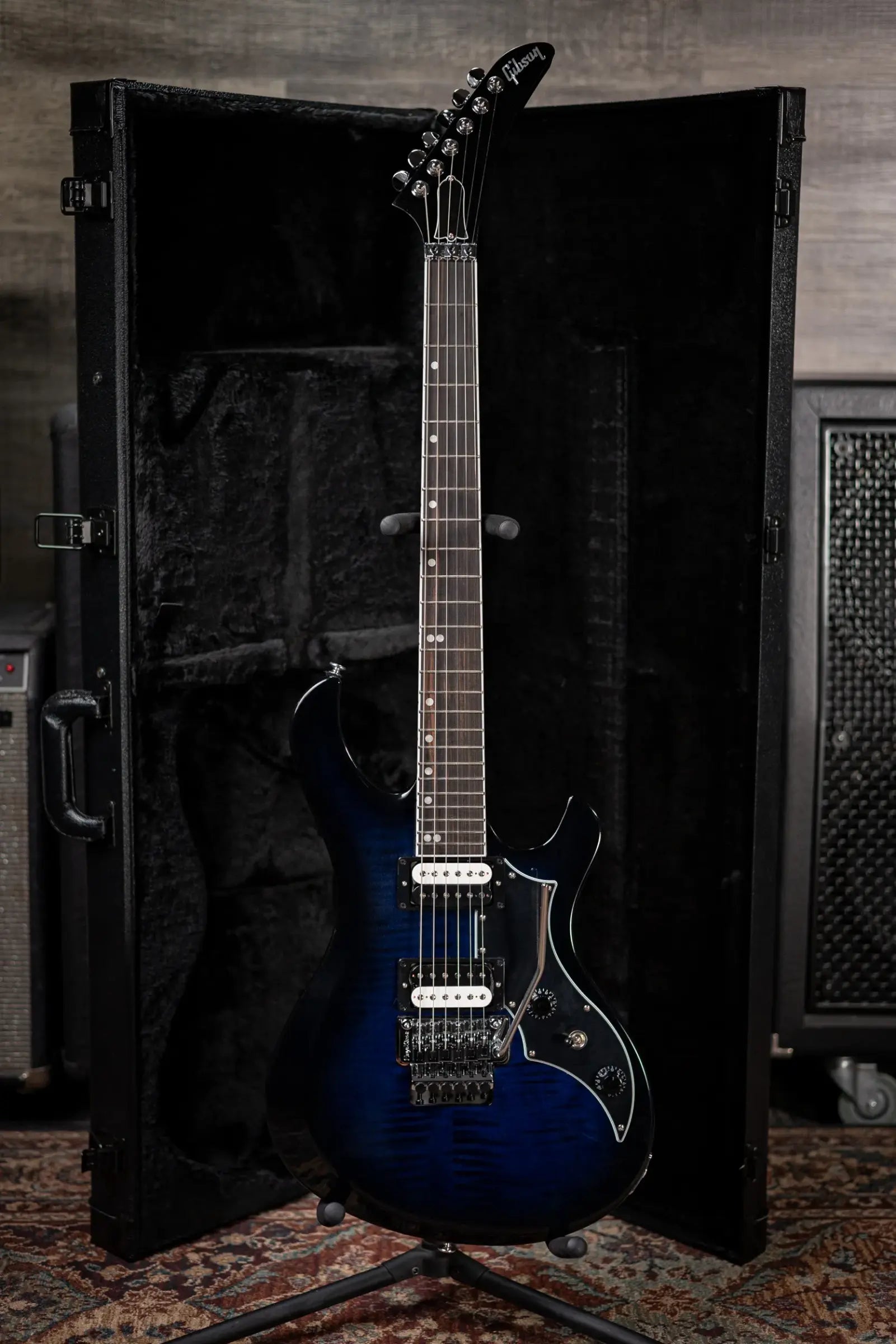 Gibson Victory Floyd Rose Electric Guitar - Deep Ocean Burst with Hardshell Case