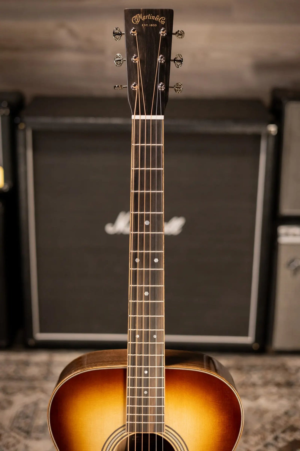 Martin OM-35 Inception Acoustic Guitar - Dark Toasted Burst with Hardshell Case