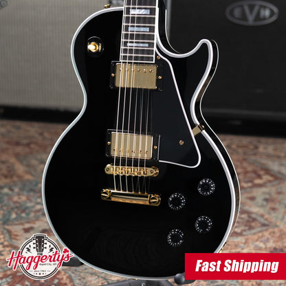 Gibson Custom Shop Les Paul Custom 25-1/2" Scale Electric Guitar - Ebony with Hardshell Case