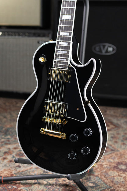 Gibson Custom Shop Les Paul Custom 25-1/2" Scale Electric Guitar - Ebony with Hardshell Case