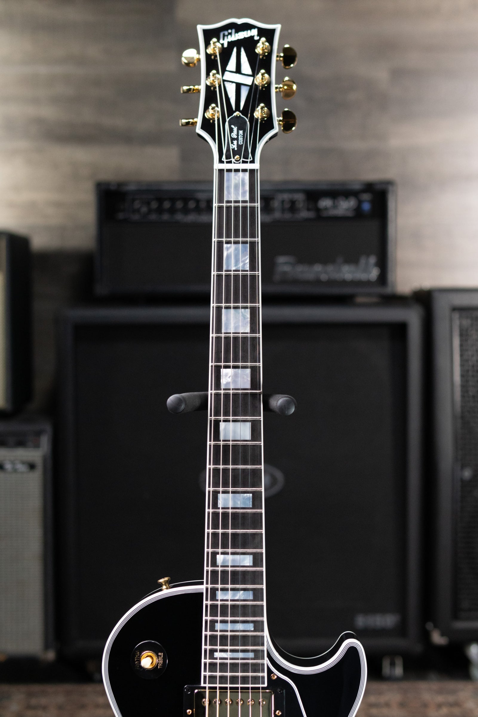 Gibson Custom Shop Les Paul Custom 25-1/2" Scale Electric Guitar - Ebony with Hardshell Case